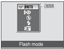 NIKON COOLPIX S52C - Use the rotary multi selector to choose the desired flash mode and press OK. - 1