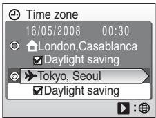 NIKON COOLPIX S52C - Setting Travel Destination Time Zone - 3
