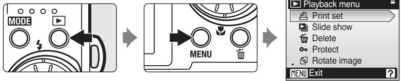 NIKON COOLPIX S52C - Displaying the Playback Menu - 1