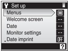 NIKON COOLPIX S52C - Displaying the Setup Menu - 5