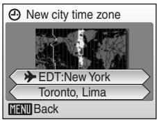 NIKON COOLPIX S52C - Choose the travel destination time zone and press OK. - 1