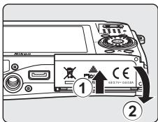 NIKON COOLPIX S52C - Inserting the Battery into the Camera - 1