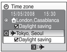 NIKON COOLPIX S52C - Setting Travel Destination Time Zone - 2