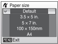 NIKON COOLPIX S52C - Choose the desired paper size and press - 1