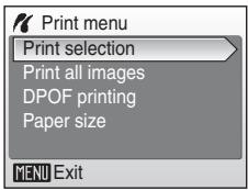 NIKON COOLPIX S52C - Choose Print selection, Print all images or DPOF printing and press OK. - 1