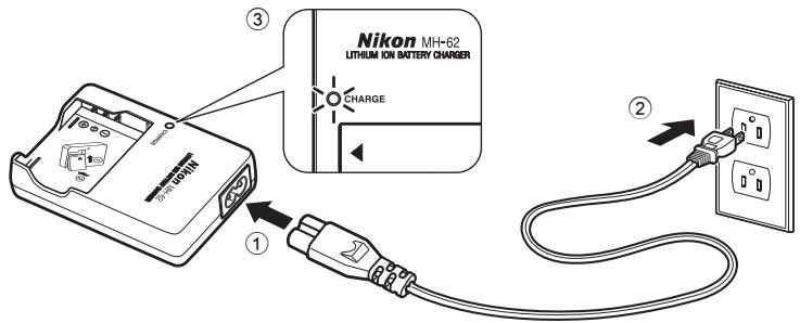 NIKON COOLPIX S52C - Connect the power cable - 1