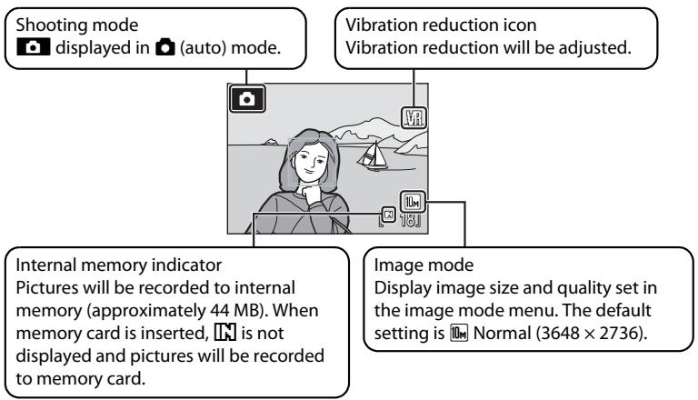 NIKON COOLPIX S560 - Indicators Displayed in (Auto) Mode - 1