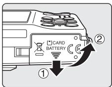 NIKON COOLPIX S560 - Inserting the Battery - 1