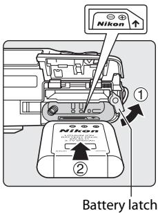 NIKON COOLPIX S560 - Inserting the Battery - 2