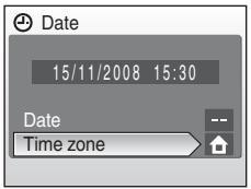 NIKON COOLPIX S560 - Use the multi selector to choose Time zone and press OK. - 1