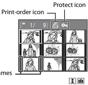 NIKON COOLPIX S560 - Thumbnail mode display in Auto sort and Favorite pictures playback - 1