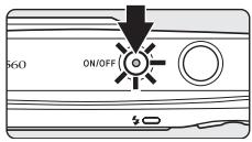 NIKON COOLPIX S560 - Press the power switch to turn on the camera. - 1