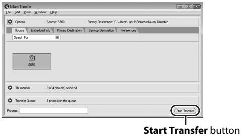 NIKON COOLPIX S560 - Transfer pictures when Nikon Transfer has finished loading. - 1