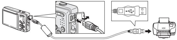 NIKON COOLPIX S560 - Connect the camera to the printer using the supplied USB cable. - 1