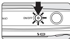 NIKON COOLPIX S560 - Press the power switch to turn on the camera. - 1