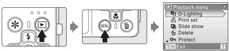 NIKON COOLPIX S560 - Displaying the Playback Menu - 1