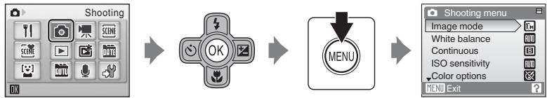 NIKON COOLPIX S560 - Displaying the Shooting Menu - 1
