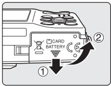 NIKON COOLPIX S560 - Inserting Memory Cards - 1