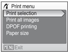 NIKON COOLPIX S560 - Choose Print selection, Print all images or DPOF printing and press - 1