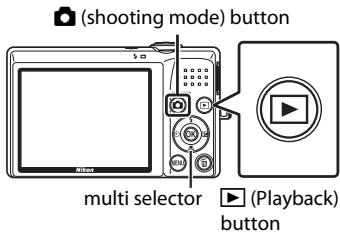 NIKON COOLPIX S570 - Press the  (Playback) button. - 1