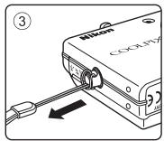 NIKON COOLPIX S570 - Attaching the Camera Strap - 3