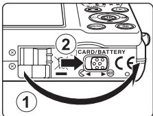 NIKON COOLPIX S570 - Close the battery-chamber/memory card slot cover. - 1
