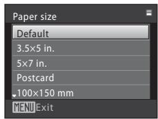 NIKON COOLPIX S570 - Choose the desired Paper size and press the OK button. - 1