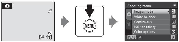 NIKON COOLPIX S570 - Displaying the Shooting Menu - 1