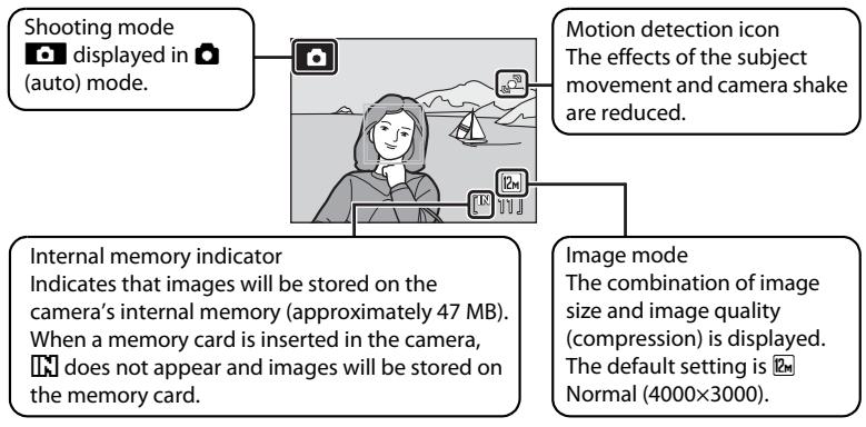 NIKON COOLPIX S570 - Indicators Displayed in (Auto) Mode - 1