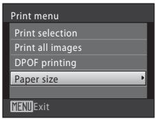 NIKON COOLPIX S570 - Use the multi selector to choose Paper size and press the OK button. - 1