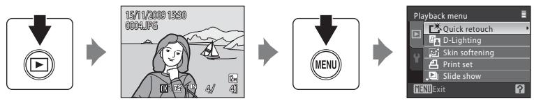 NIKON COOLPIX S570 - Displaying the Playback Menu - 1