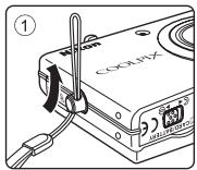 NIKON COOLPIX S570 - Attaching the Camera Strap - 1