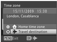 NIKON COOLPIX S570 - Setting Travel Destination Time Zone - 2