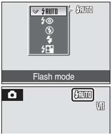 NIKON COOLPIX S600 - Use the rotary multi selector to choose the desired flash mode and press OK. - 1