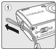 NIKON COOLPIX S600 - Attaching the Camera Strap - 1