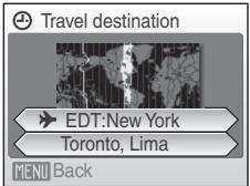 NIKON COOLPIX S600 - Choose the travel destination time zone and press OK. - 1