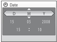 NIKON COOLPIX S600 - Choose the order in which the day, month and year are displayed and press OK or press ▶. - 1