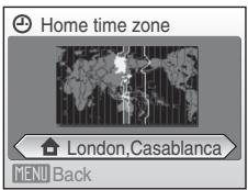 NIKON COOLPIX S600 - Select your home time zone (100) and press OK. - 1