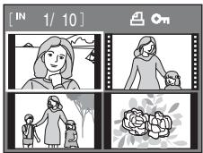 NIKON COOLPIX S600 - Viewing Multiple Pictures: Thumbnail Playback - 1