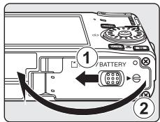 NIKON COOLPIX S600 - Inserting the Battery - 1