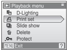 NIKON COOLPIX S600 - Use the rotary multi selector to choose Print set and press Ⓞ. - 1