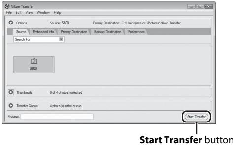 NIKON COOLPIX S600 - Transfer pictures when Nikon Transfer has finished loading. - 1