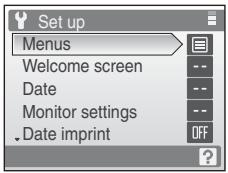 NIKON COOLPIX S600 - Displaying the Setup Menu - 5