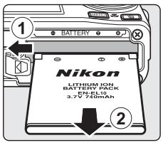 NIKON COOLPIX S600 - Removing the Battery - 1