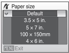 NIKON COOLPIX S610C - Choose the desired paper size and press the Ⓞ button. - 1