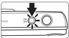 NIKON COOLPIX S610C - Press the power switch to turn on the camera. - 1