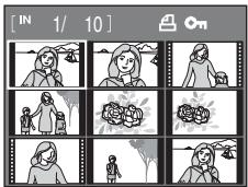 NIKON COOLPIX S610C - Viewing Multiple Pictures: Thumbnail Playback - 1