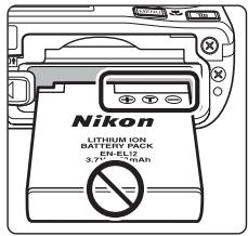 NIKON COOLPIX S610C - Inserting the Battery - 1