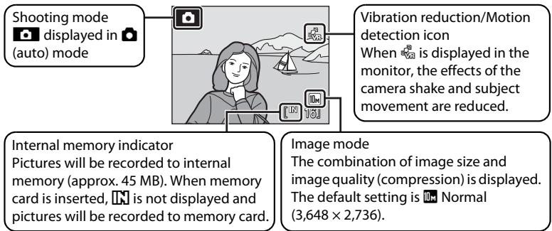NIKON COOLPIX S610C - Indicators Displayed in 📄 (Auto) Mode - 1
