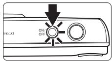 NIKON COOLPIX S610C - Press the power switch to turn on the camera. - 1